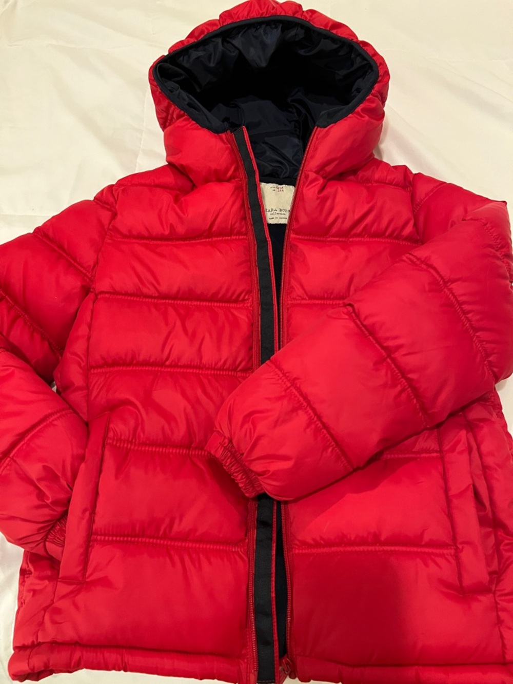 Zara Red Hooded Puffer Jacket for Kids